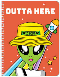 Thumbnail for Personalized Aliens / UFO Notebook - Outta Here - Front View