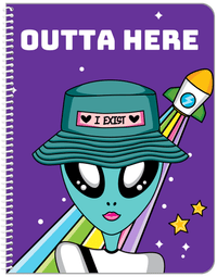 Thumbnail for Personalized Aliens / UFO Notebook - Outta Here - Front View