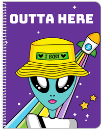 Thumbnail for Personalized Aliens / UFO Notebook - Outta Here - Front View