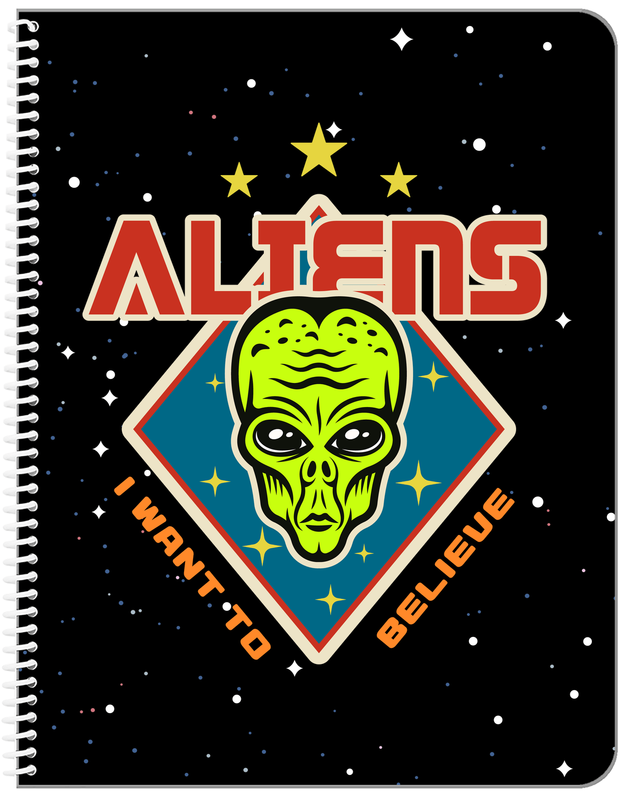 Aliens / UFO Notebook - I Want To Believe - Front View