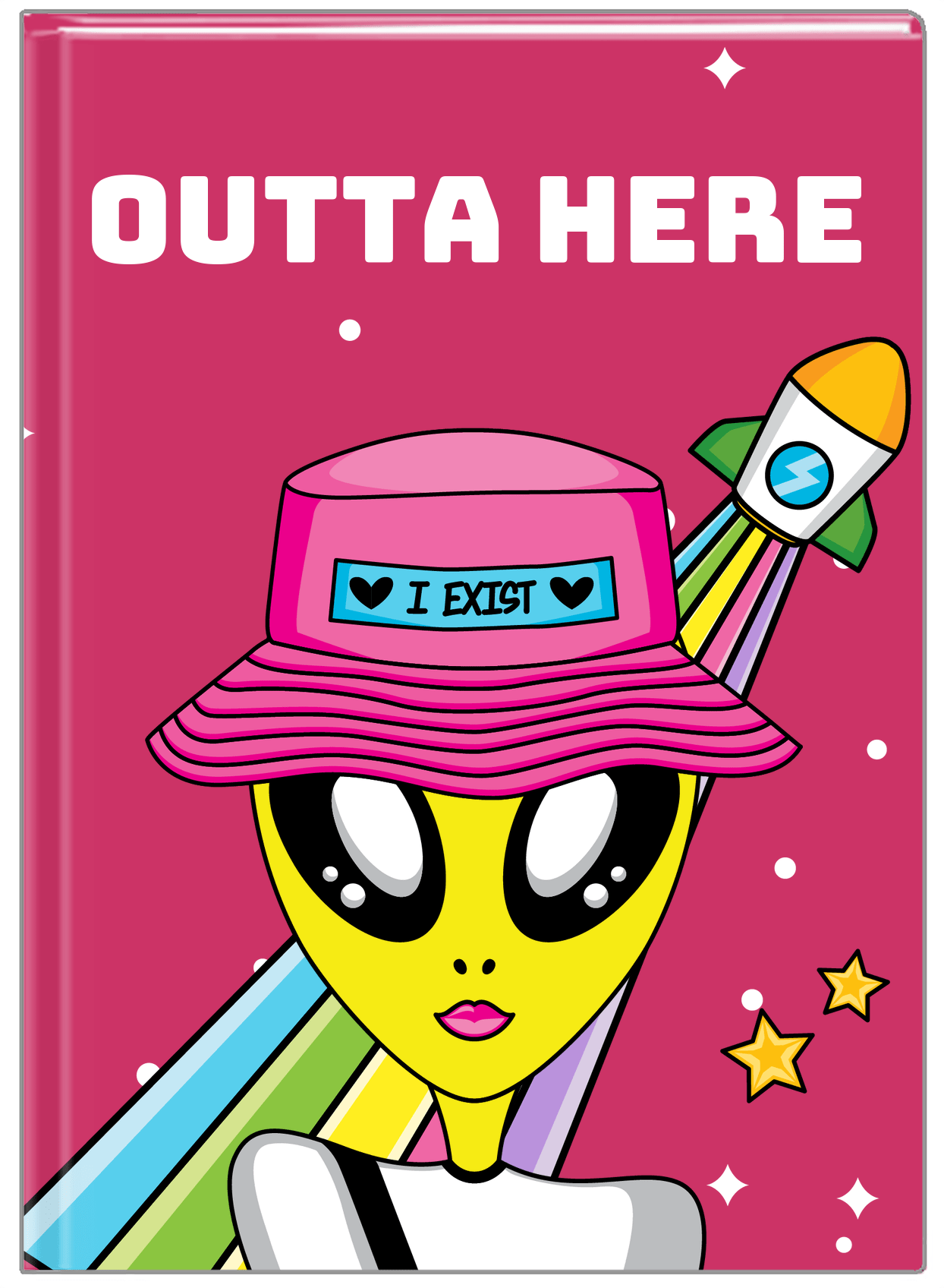 Personalized Aliens / UFO Journal - Outta Here - Front View