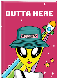Thumbnail for Personalized Aliens / UFO Journal - Outta Here - Front View