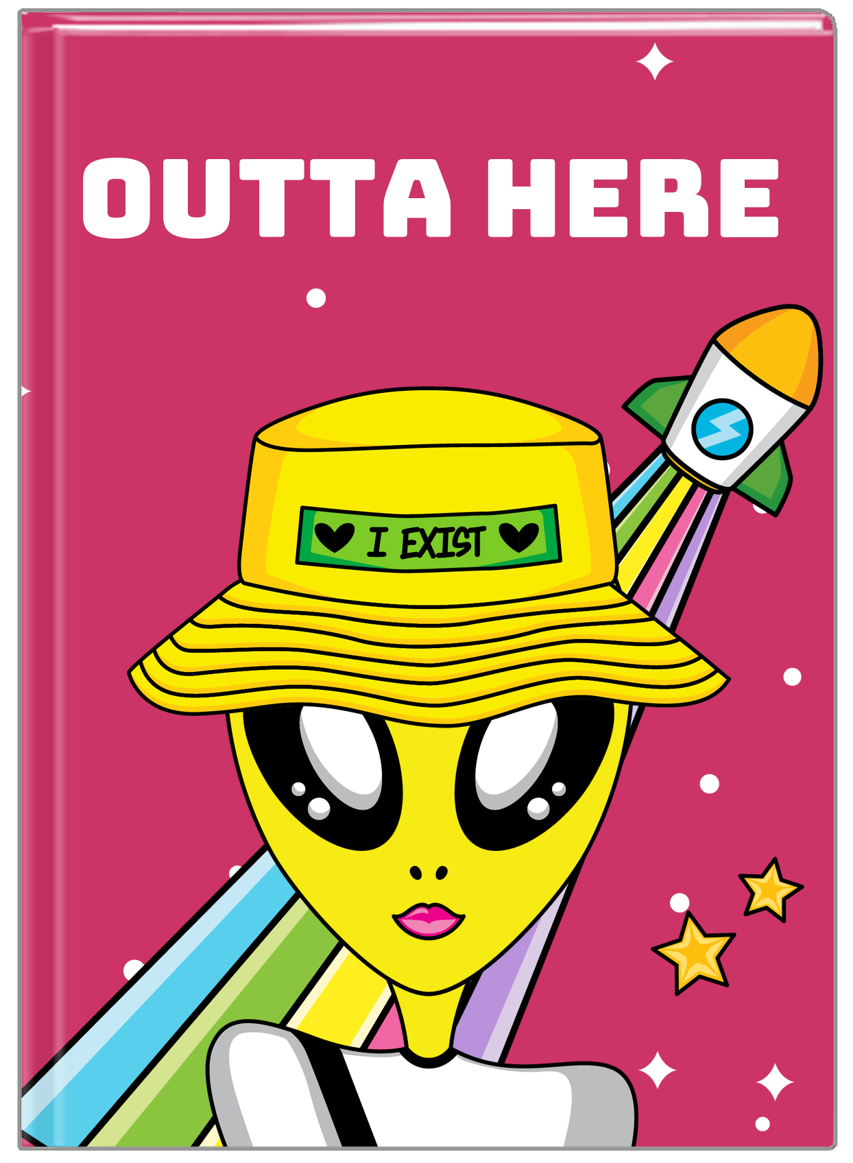 Personalized Aliens / UFO Journal - Outta Here - Front View