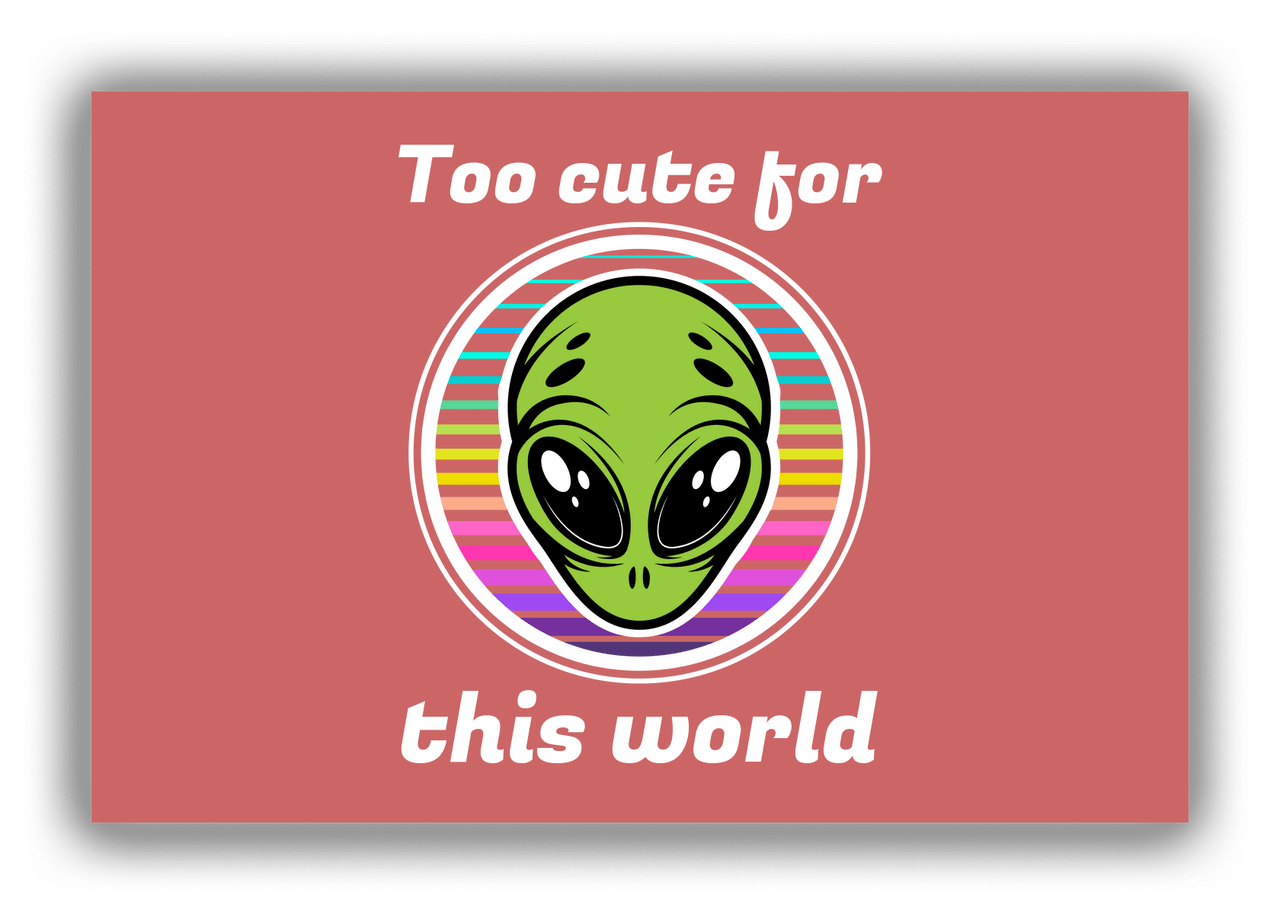 Personalized Alien / UFO Canvas Wrap & Photo Print - Too Cute For This World - Front View