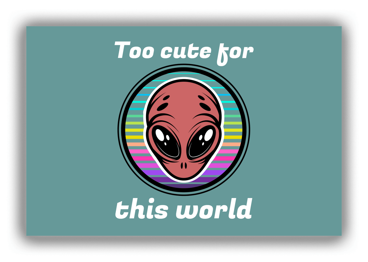 Personalized Alien / UFO Canvas Wrap & Photo Print - Too Cute For This World - Front View