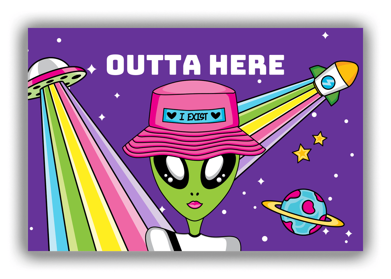 Personalized Alien / UFO Canvas Wrap & Photo Print - Outta Here - Front View