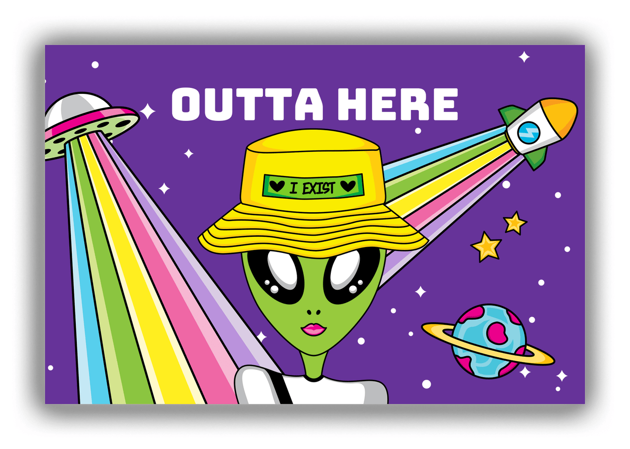 Personalized Alien / UFO Canvas Wrap & Photo Print - Outta Here - Front View