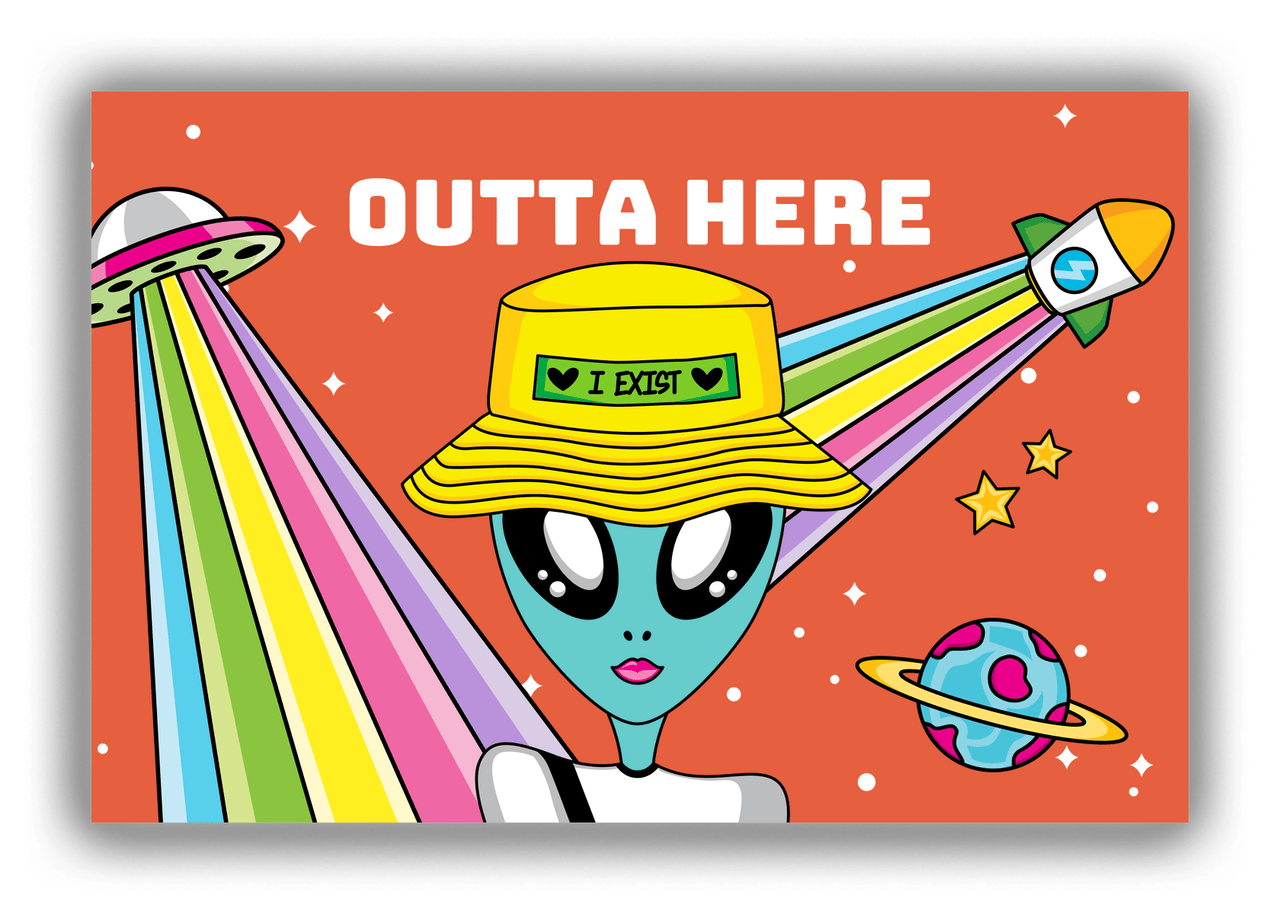 Personalized Alien / UFO Canvas Wrap & Photo Print - Outta Here - Front View
