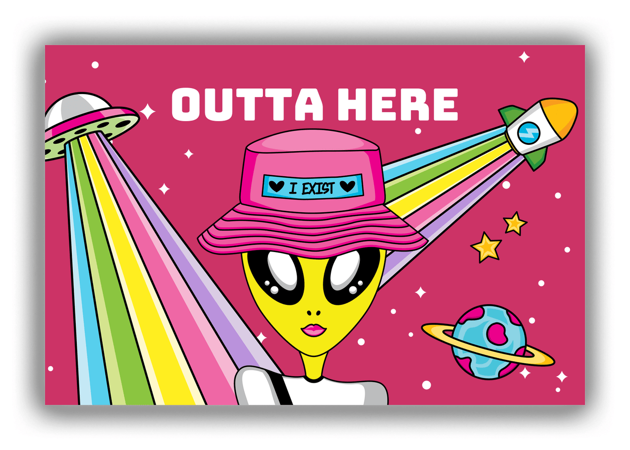 Personalized Alien / UFO Canvas Wrap & Photo Print - Outta Here - Front View