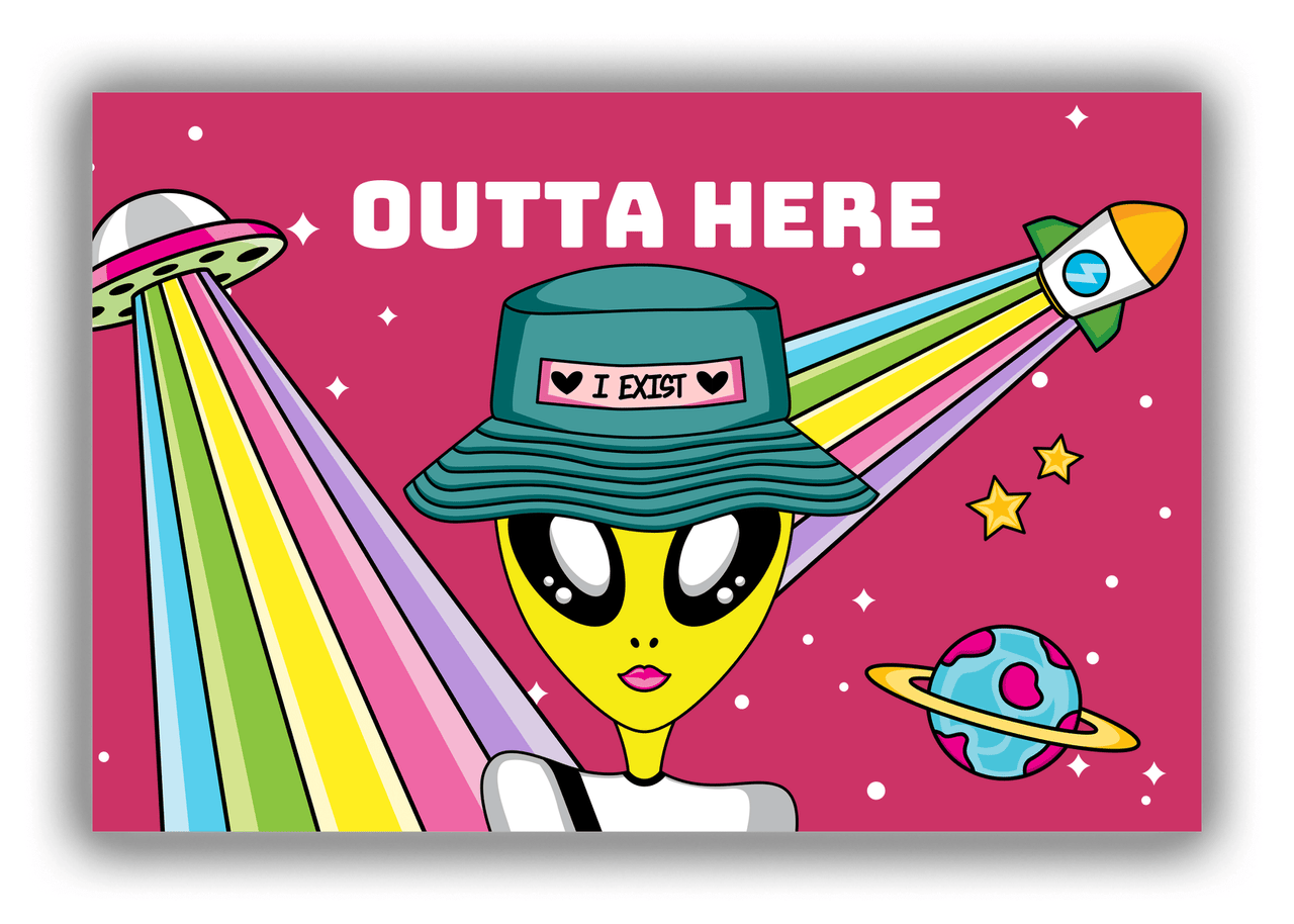 Personalized Alien / UFO Canvas Wrap & Photo Print - Outta Here - Front View