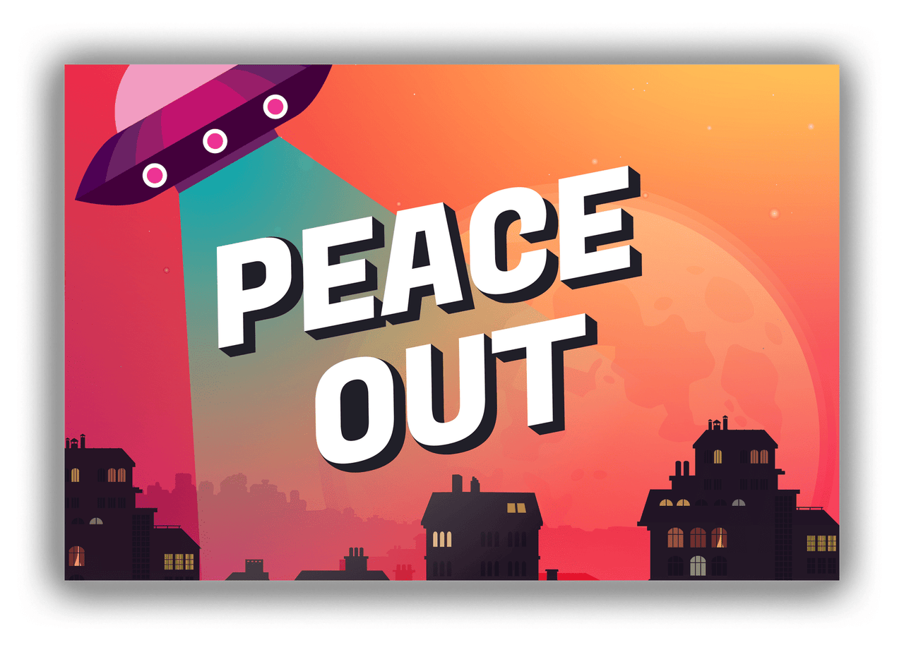 Alien / UFO Canvas Wrap & Photo Print - Peace Out - Front View
