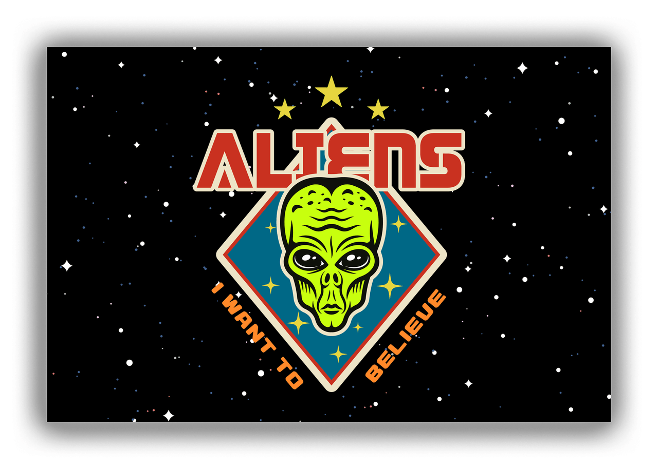 Alien / UFO Canvas Wrap & Photo Print - I Want To Believe - Front View