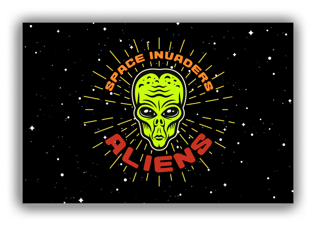 Alien / UFO Canvas Wrap & Photo Print - Space Invaders - Front View