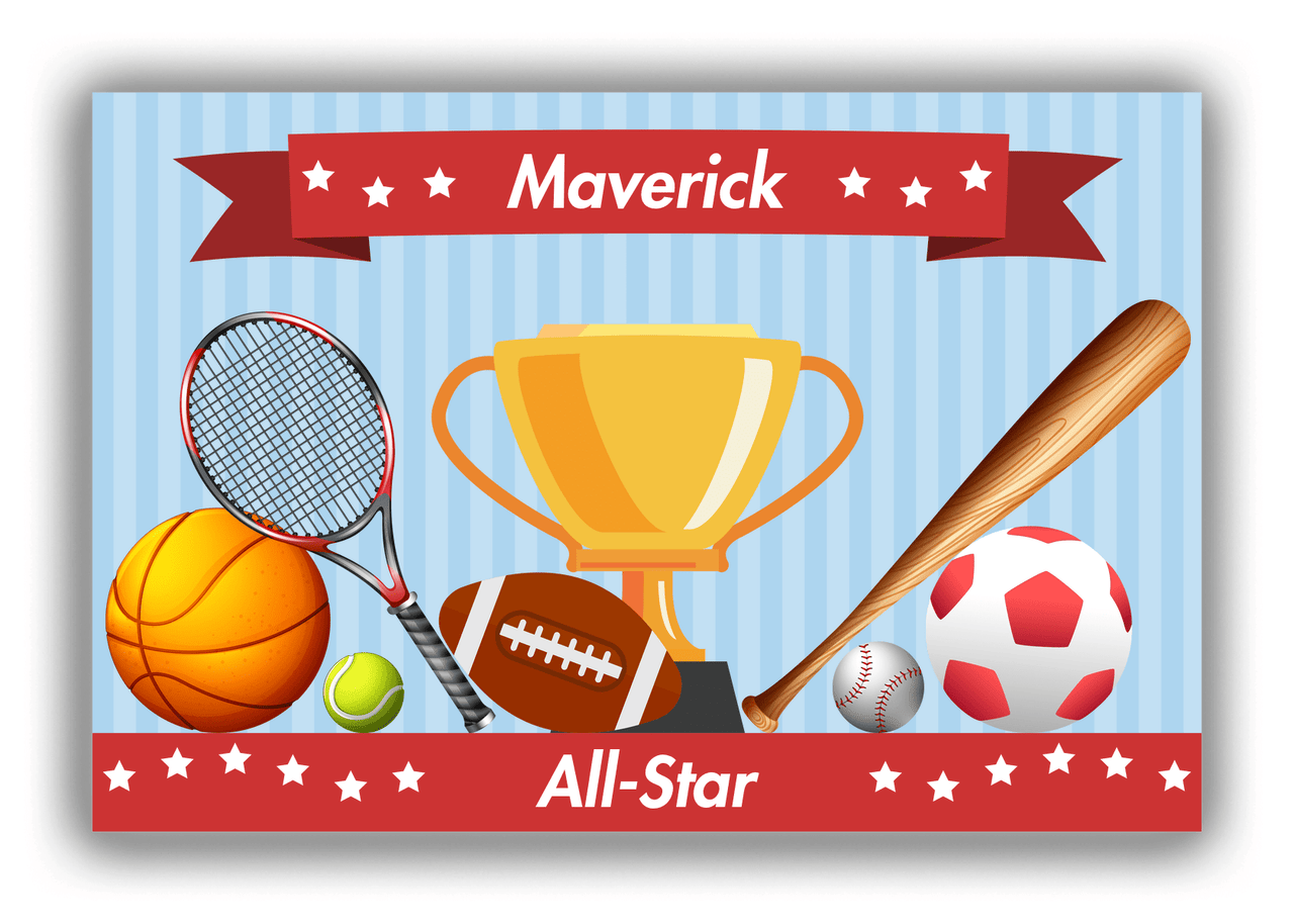 Personalized All-Star Canvas Wrap & Photo Print II - Blue Background - Front View