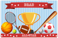 Thumbnail for Personalized All-Star Placemat II - Blue Background -  View