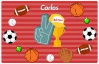 Thumbnail for Personalized All-Star Placemat III - Red Background -  View