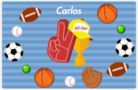 Thumbnail for Personalized All-Star Placemat III - Blue Background -  View