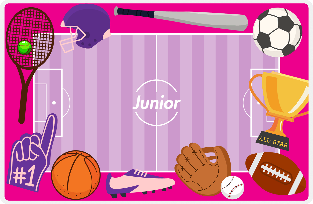 Personalized All-Star Placemat IV - Pink Background -  View