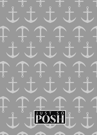 Thumbnail for Personalized Anchors Journal - Grey and Navy - Rectangle Nameplate - Back View