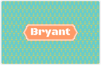 Thumbnail for Personalized Anchors Placemat - Viking Blue and Mustard - Tangerine Decorative Rectangle Frame -  View