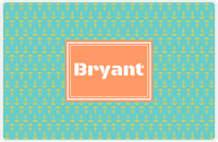 Thumbnail for Personalized Anchors Placemat - Viking Blue and Mustard - Tangerine Rectangle Frame -  View