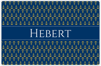Thumbnail for Personalized Anchors Placemat - Navy and Mustard - Navy Ribbon Frame -  View