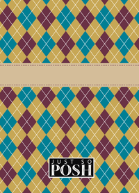 Thumbnail for Personalized Argyle Journal - Teal and Purple - Circle Ribbon Nameplate - Back View