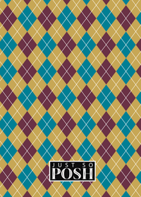 Thumbnail for Personalized Argyle Journal - Teal and Purple - Rectangle Nameplate - Back View
