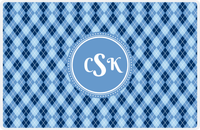 Thumbnail for Personalized Argyle Placemat - Navy and Light Blue - Glacier Circle Frame -  View