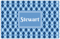 Thumbnail for Personalized Argyle Placemat - Navy and Light Blue - Glacier Rectangle Frame -  View