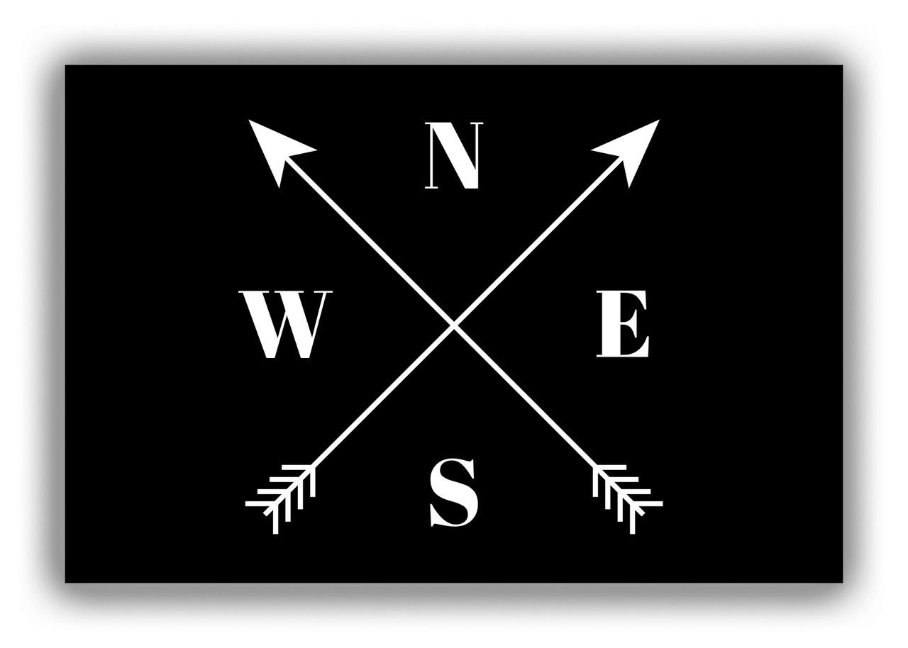Personalized Arrows Canvas Wrap & Photo Print - Black and White - Compass - Front View