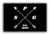Thumbnail for Personalized Arrows Canvas Wrap & Photo Print - Black and White - Initials with Birth Year - Front View