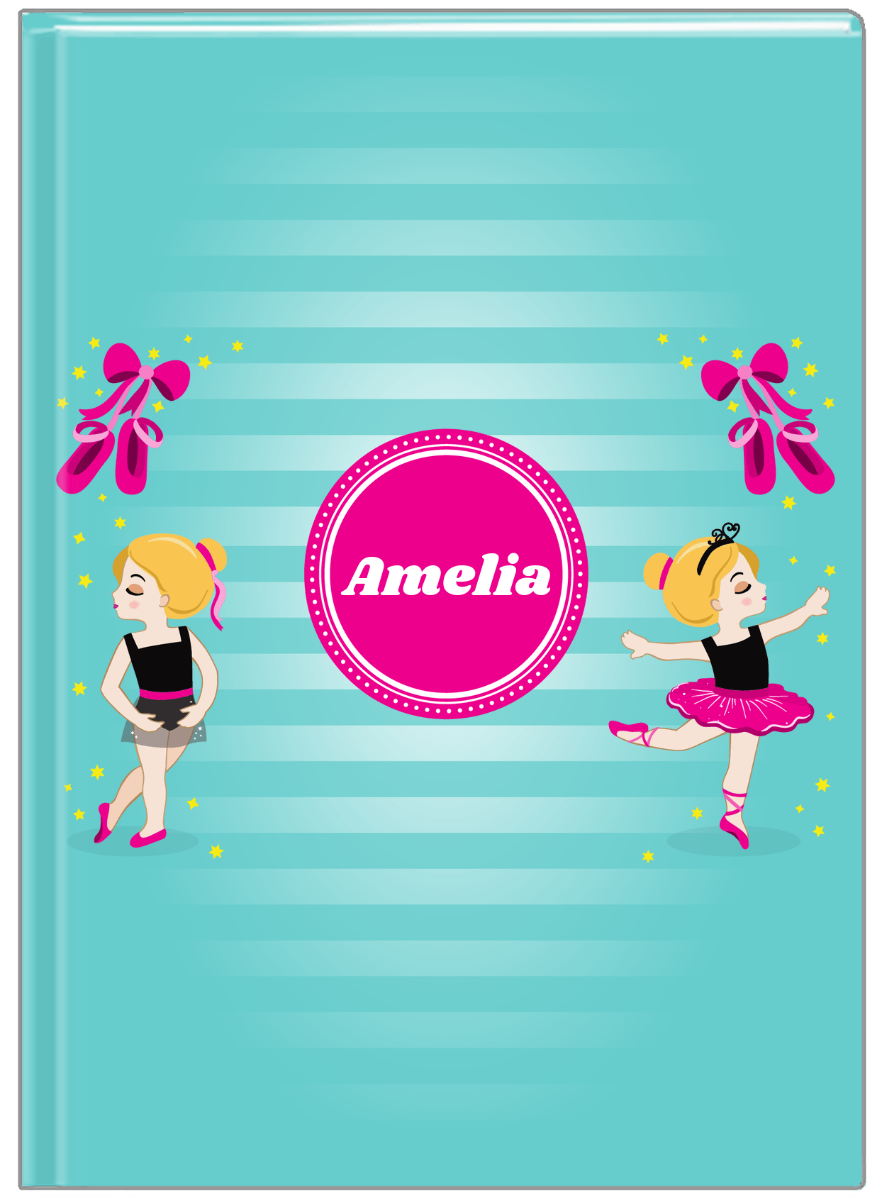Personalized Ballerina Journal IV - Pointe Shoes - Blonde Ballerina - Front View