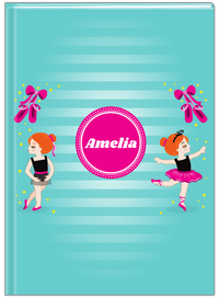 Thumbnail for Personalized Ballerina Journal IV - Pointe Shoes - Redhead Ballerina - Front View