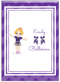 Thumbnail for Personalized Ballerina Journal V - Chevron - Blonde Ballerina - Front View