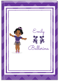 Thumbnail for Personalized Ballerina Journal V - Chevron - Black Ballerina I - Front View