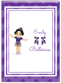 Thumbnail for Personalized Ballerina Journal V - Chevron - Asian Ballerina - Front View