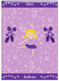 Thumbnail for Personalized Ballerina Journal VIII - Hearts Dance - Blonde Ballerina - Front View