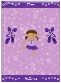 Thumbnail for Personalized Ballerina Journal VIII - Hearts Dance - Black Ballerina II - Front View