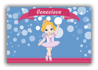 Thumbnail for Personalized Ballerina Canvas Wrap & Photo Print III - Bubble Background - Blonde Ballerina - Front View