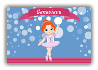 Thumbnail for Personalized Ballerina Canvas Wrap & Photo Print III - Bubble Background - Redhead Ballerina - Front View