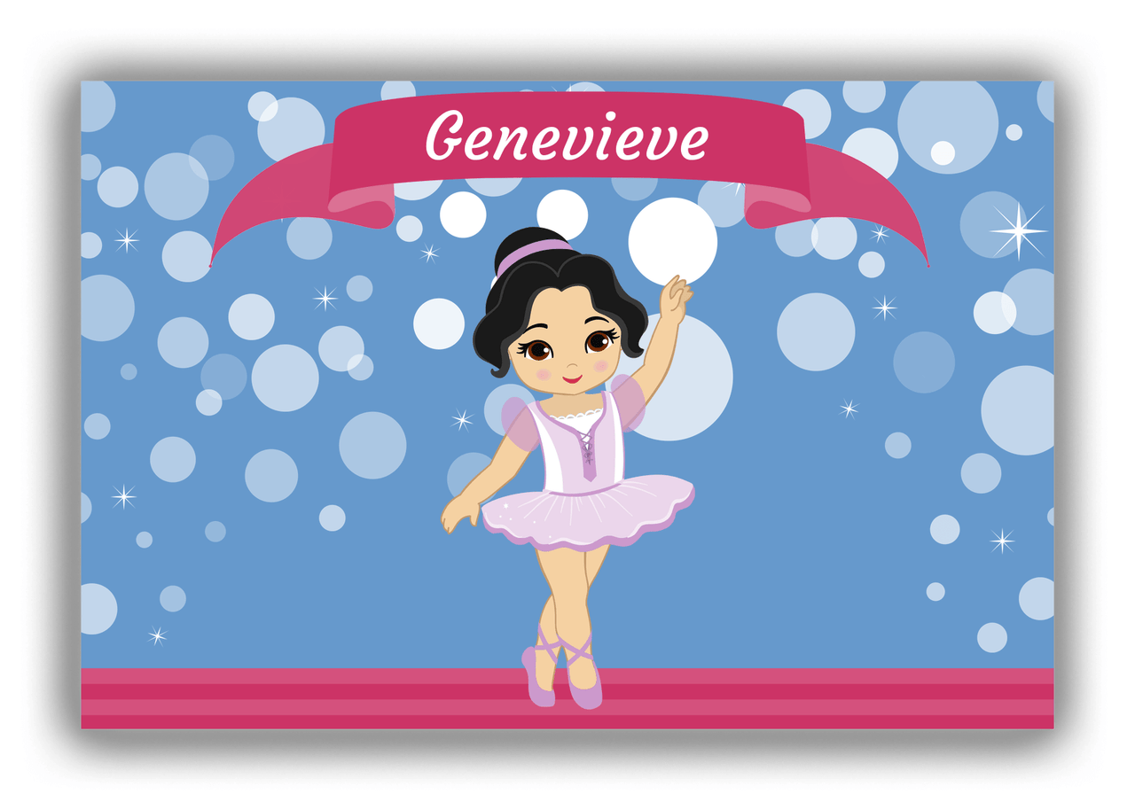 Personalized Ballerina Canvas Wrap & Photo Print III - Bubble Background - Asian Ballerina - Front View