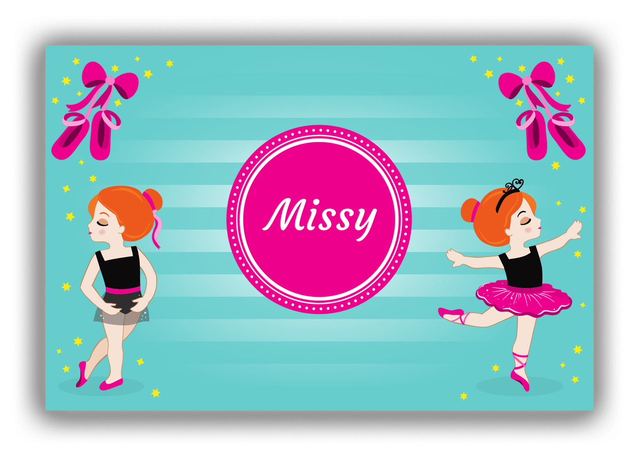 Personalized Ballerina Canvas Wrap & Photo Print IV - Pointe Shoes - Redhead Ballerina - Front View
