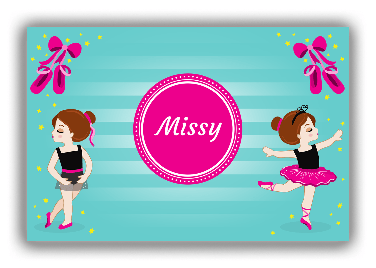 Personalized Ballerina Canvas Wrap & Photo Print IV - Pointe Shoes - Brunette Ballerina - Front View