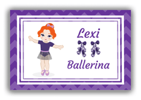 Thumbnail for Personalized Ballerina Canvas Wrap & Photo Print V - Chevron - Redhead Ballerina - Front View