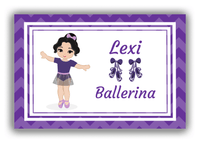 Thumbnail for Personalized Ballerina Canvas Wrap & Photo Print V - Chevron - Black Hair Ballerina - Front View