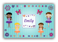 Thumbnail for Personalized Ballerina Canvas Wrap & Photo Print VII - Spring Ballet - Teal Background - Front View