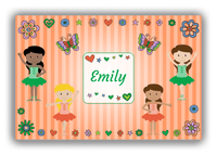 Thumbnail for Personalized Ballerina Canvas Wrap & Photo Print VII - Spring Ballet - Orange Background - Front View
