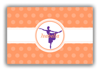 Thumbnail for Personalized Ballerina Canvas Wrap & Photo Print IX - Orange Background - Ballerina Silhouette V - Front View