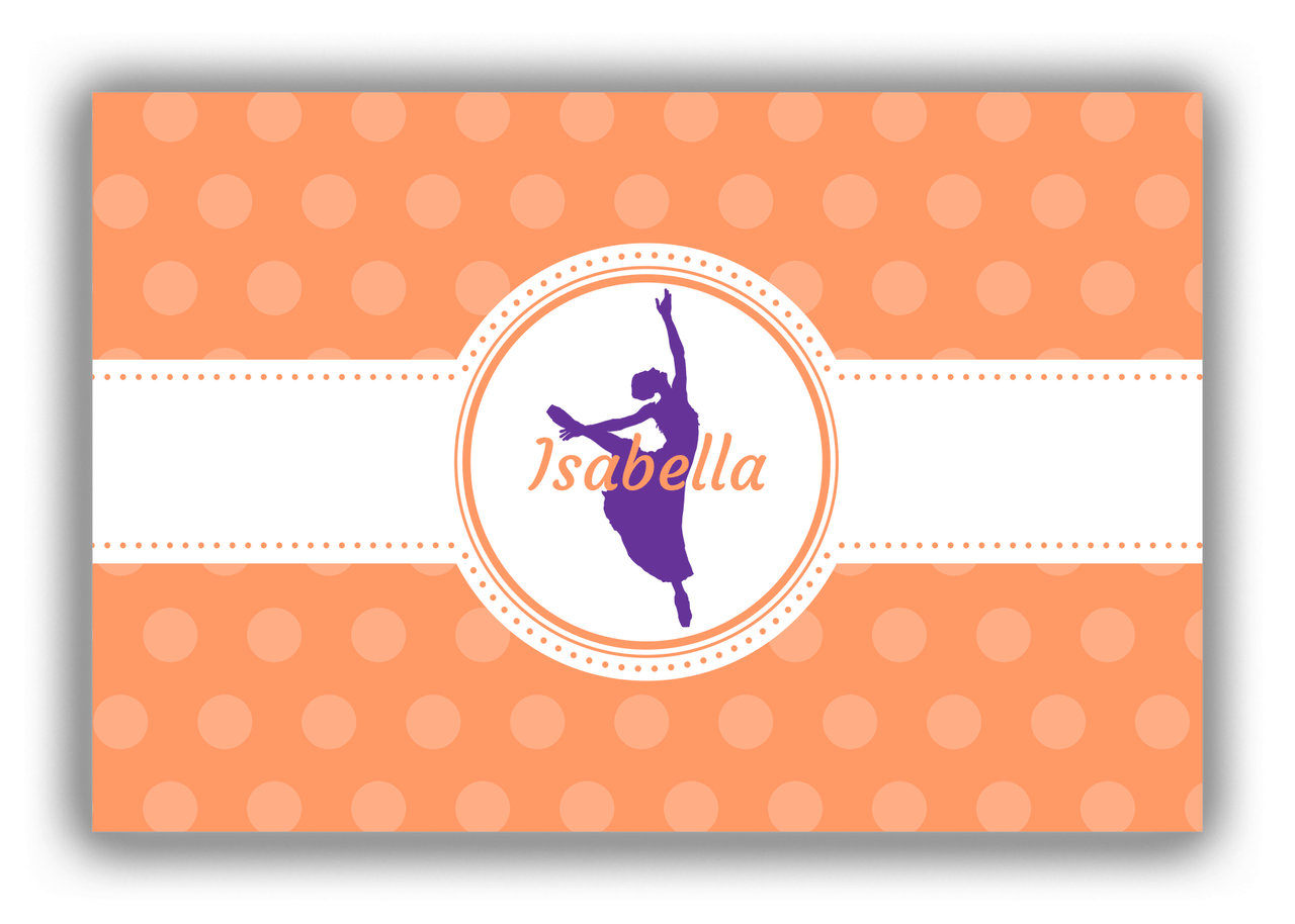 Personalized Ballerina Canvas Wrap & Photo Print IX - Orange Background - Ballerina Silhouette VII - Front View